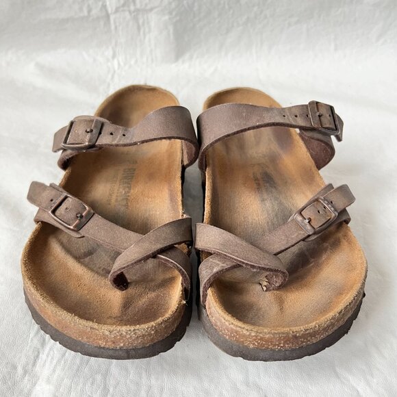 Birkenstock sandals Mayari Mocha felt straps toe loop 37 6 6.5 Wide birko flor - Picture 2 of 13